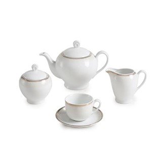 سرویس چینی 17 پارچه چای خوری ریوا طلایی چینی زرین
