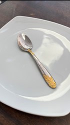 قاشق چایخوری ناب استیل مدل امپریال دورطلایی