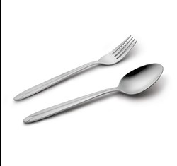 قاشق و چنگال ۱۲ پارچه ناب استیل مدل پالرمو براق
