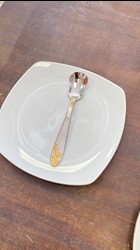 قاشق بستنی خوری ناب استیل مدل امپریال دورطلایی