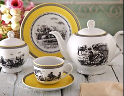 سرویس چینی 12 پارچه چای خوری ویلیج چینی زرین