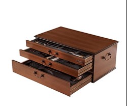 سرویس قاشق و چنگال 116 پارچه ناب استیل مدل فلورانس براق جعبه چوبی (18 نفره)