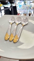 قاشق چایخوری ناب استیل مدل امپریال دورطلایی