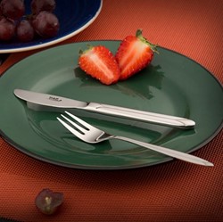 قاشق و چنگال ۱۲ پارچه ناب استیل مدل پالرمو براق