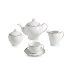 سرویس چینی 17 پارچه چای خوری ریوا طلایی چینی زرین