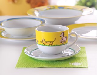 سرویس چینی 5 پارچه کودک طرح مزرعه چینی زرین