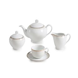 سرویس چینی 17 پارچه چای خوری ریوا طلایی چینی زرین